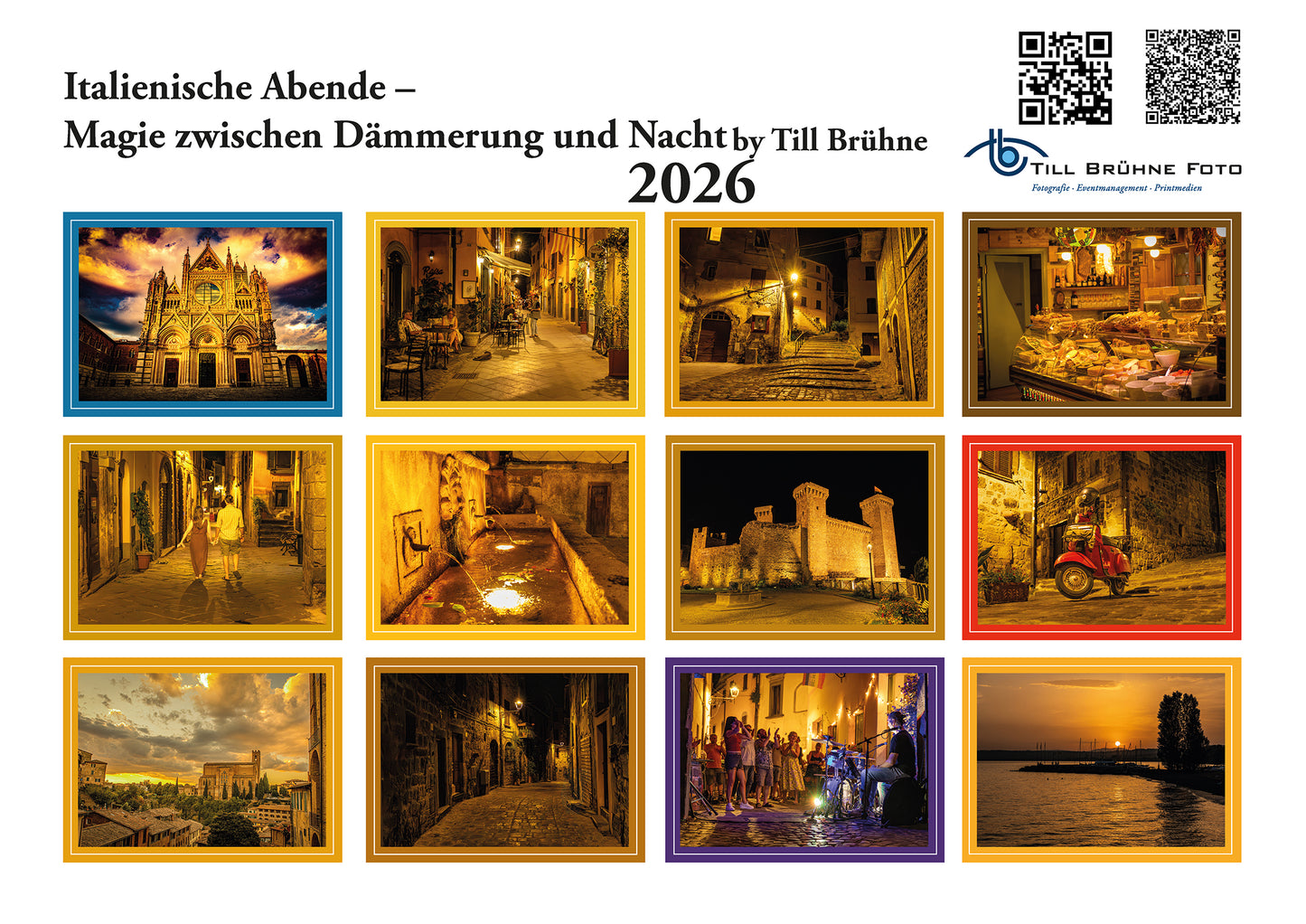 Italienische Abende – Magie zwischen Dämmerung und Nacht 2026 TBFOTO FOTO-WANDKALENDER