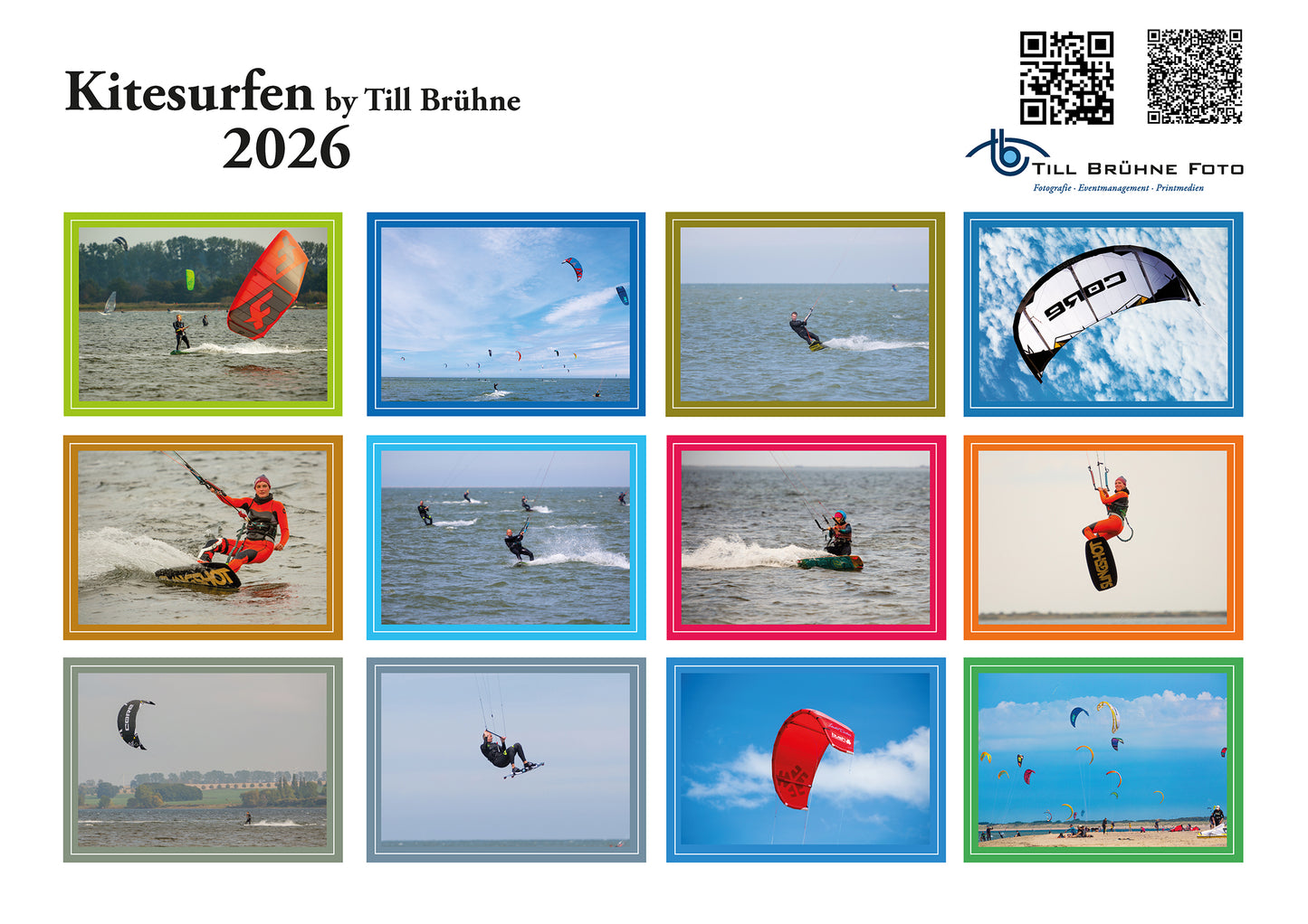 Kitesurfen 2026 TBFOTO FOTO-WANDKALENDER