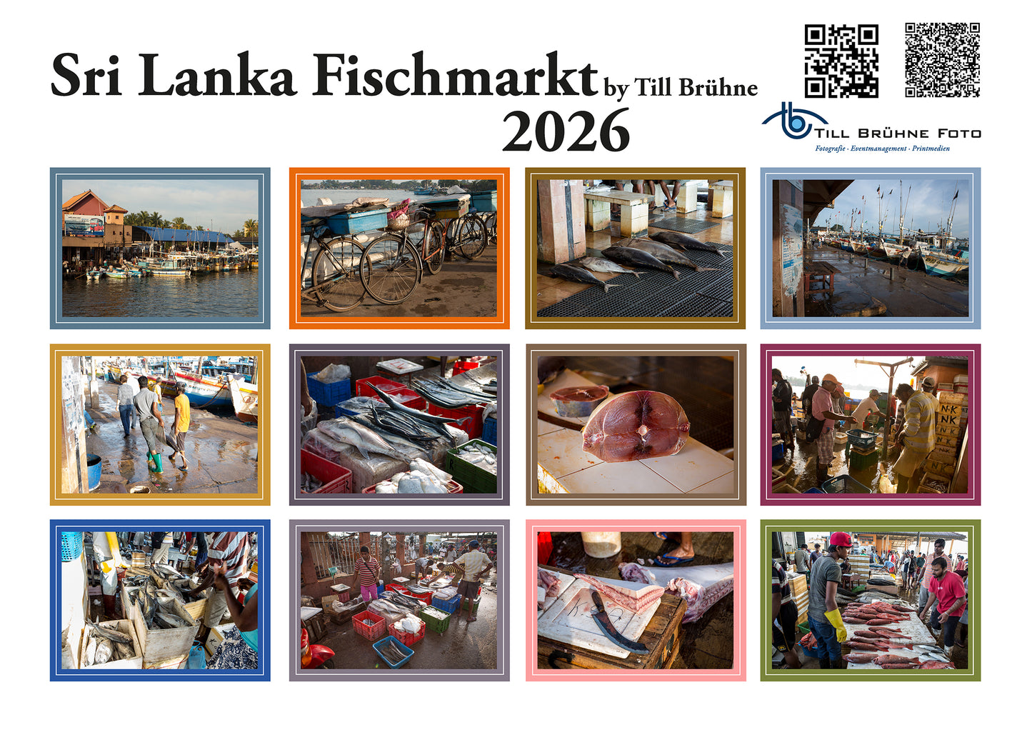 Sri Lanka-Negombo Fischmarkt 2026 TBFOTO FOTO-WANDKALENDER