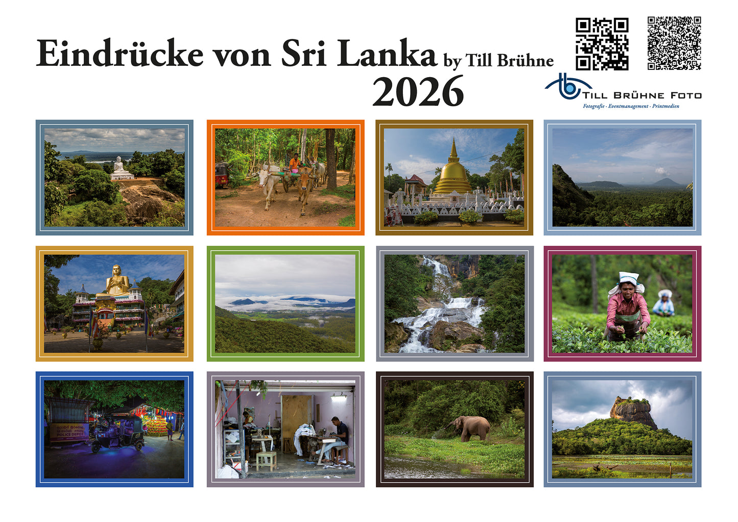 Eindrücke von Sri Lanka 2026 TBFOTO FOTO-WANDKALENDER