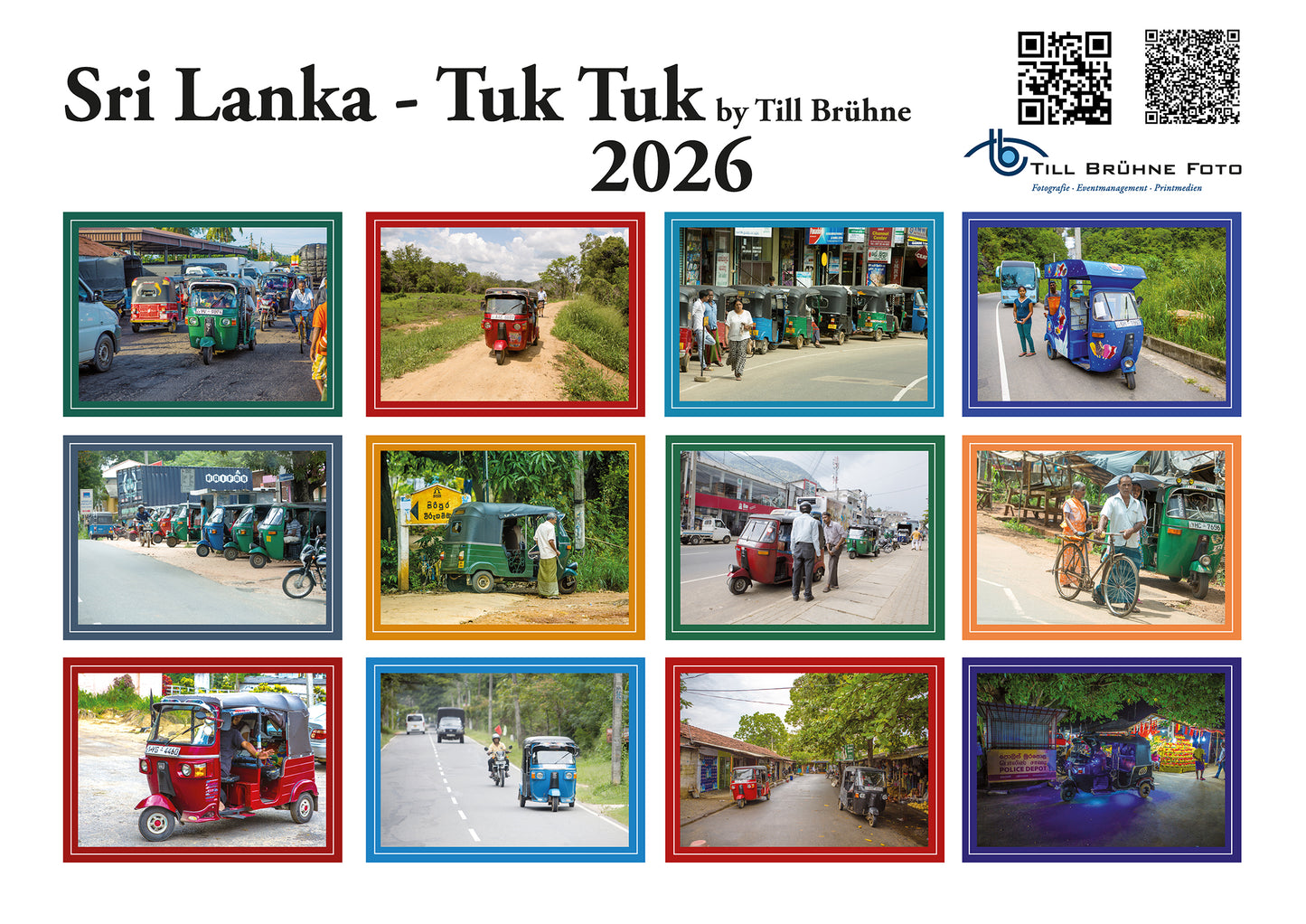 Sri Lankas Tuk Tuks 2026 TBFOTO FOTO-WANDKALENDER