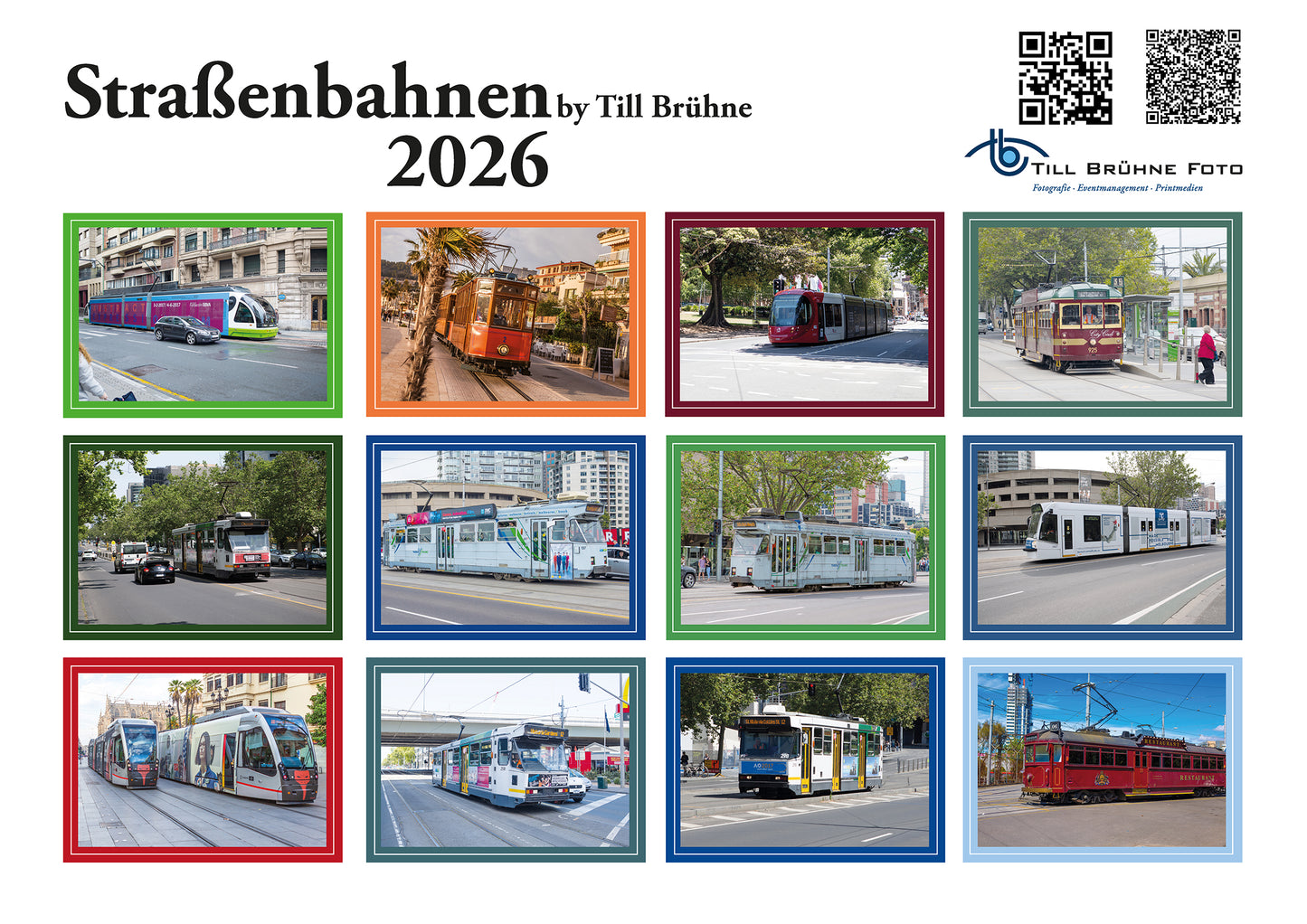 Straßenbahnen 2026 TBFOTO FOTO-WANDKALENDER