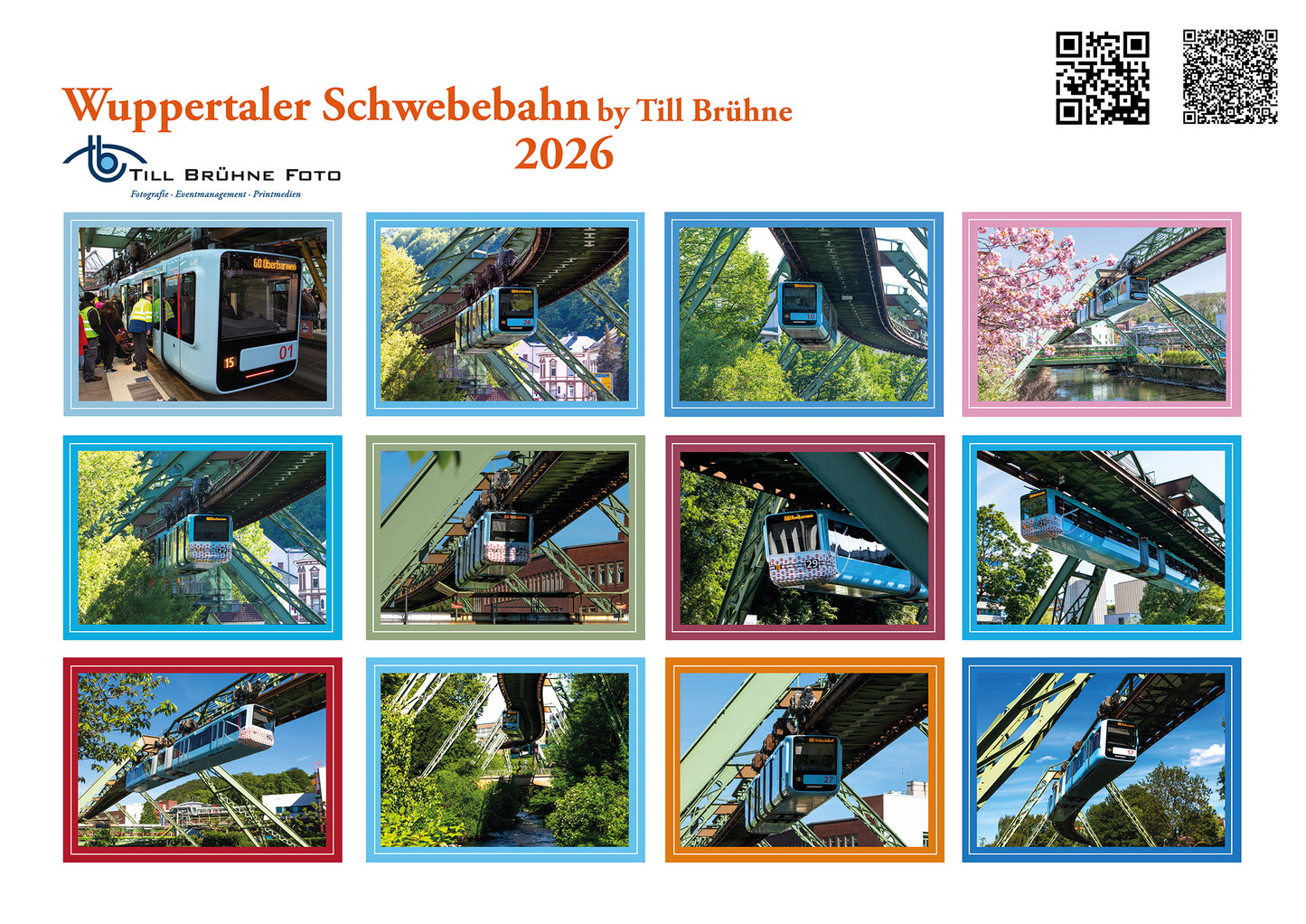 Wuppertaler Schwebebahn 2026 TBFOTO-WANDKALENDER