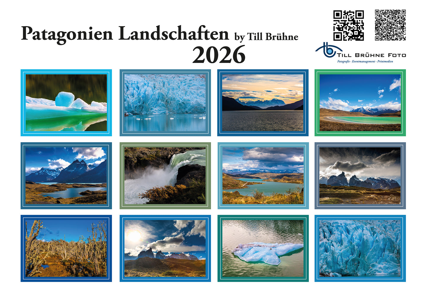 Patagonien Landschaften 2026 TBFOTO FOTO-WANDKALENDER