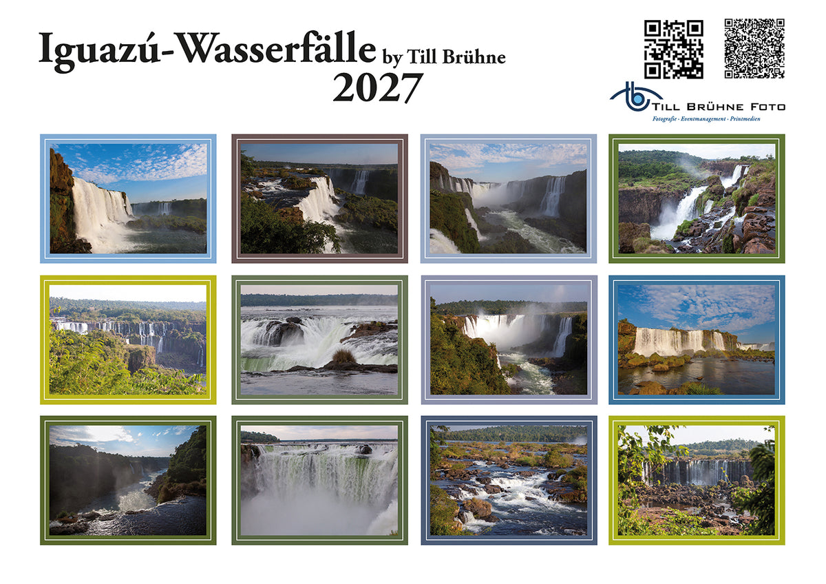 Iguazu Wasserfälle 2027 TBFOTO FOTO-WANDKALENDER