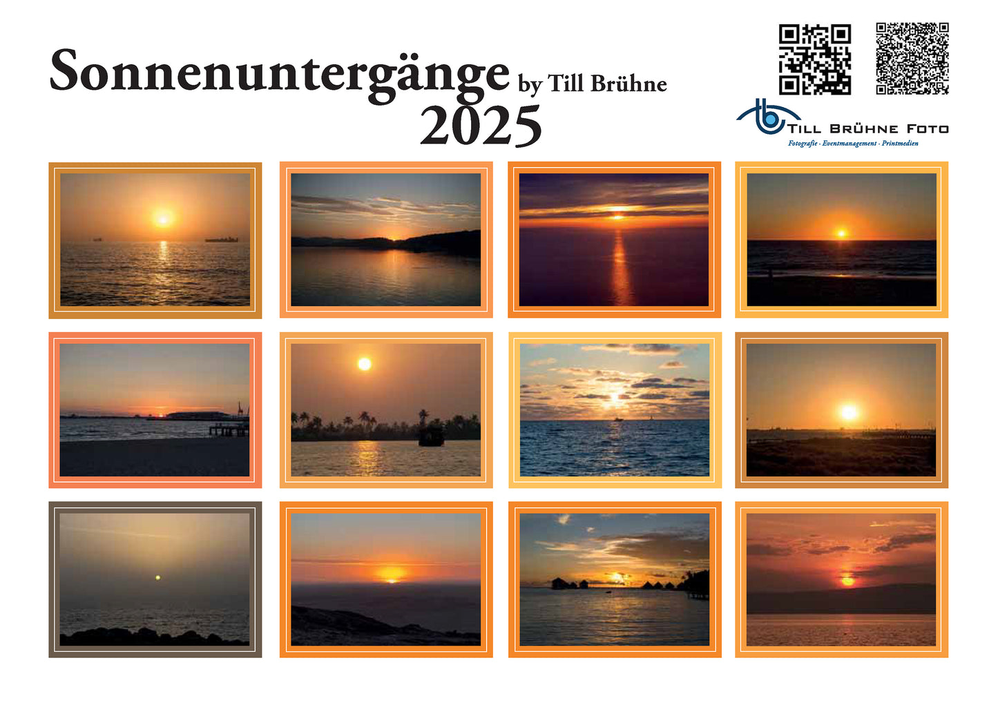 Sonnenuntergänge 2025 TBFOTO FOTO-WANDKALENDER