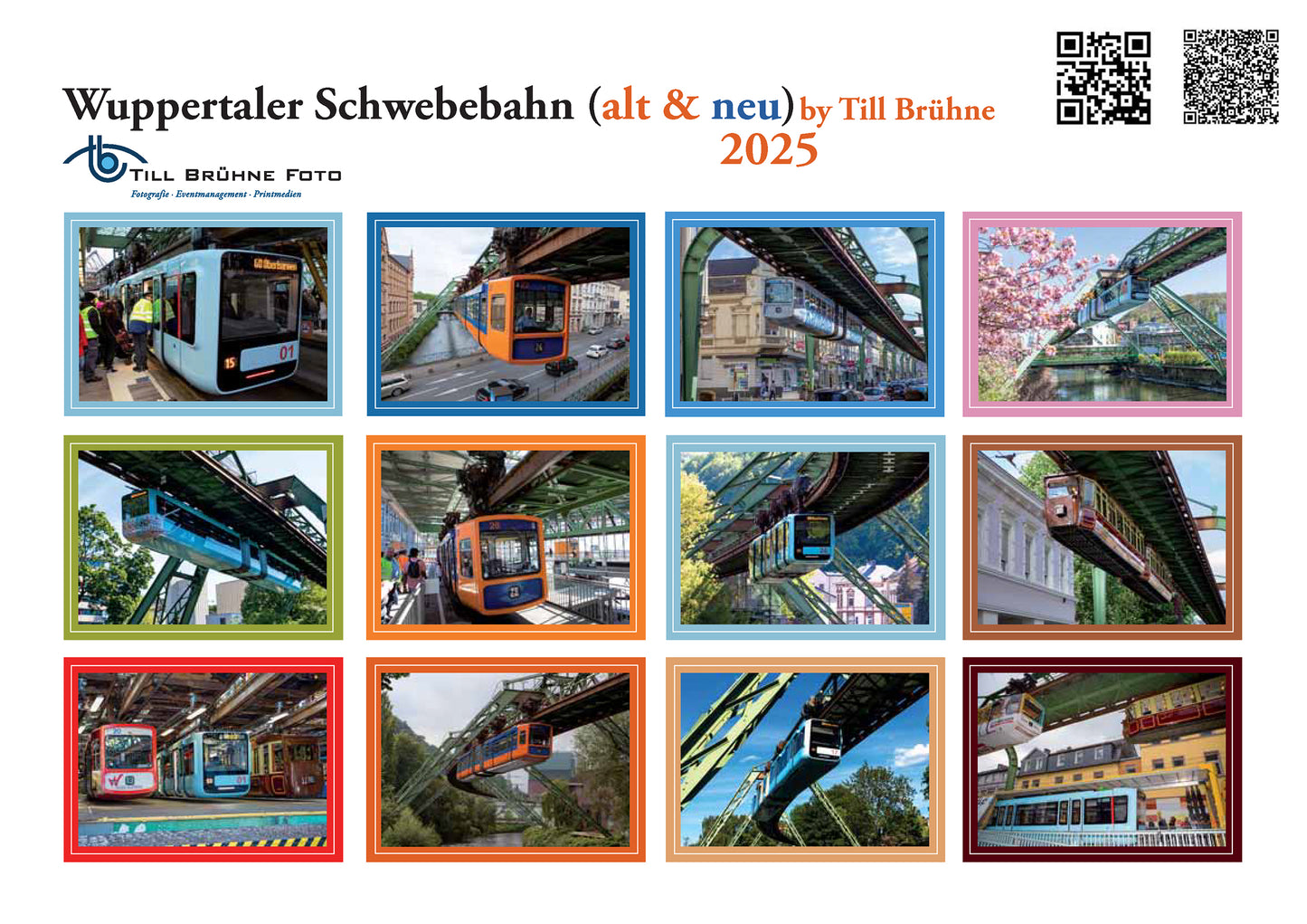 Wuppertaler Schwebebahn (alt & neu) 2025 TBFOTO FOTO-WANDKALENDER