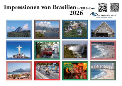 Impressionen von Brasilien 2026 TBFOTO FOTO-WANDKALENDER