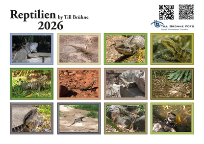 Reptilien 2026 TBFOTO FOTO-WANDKALENDER
