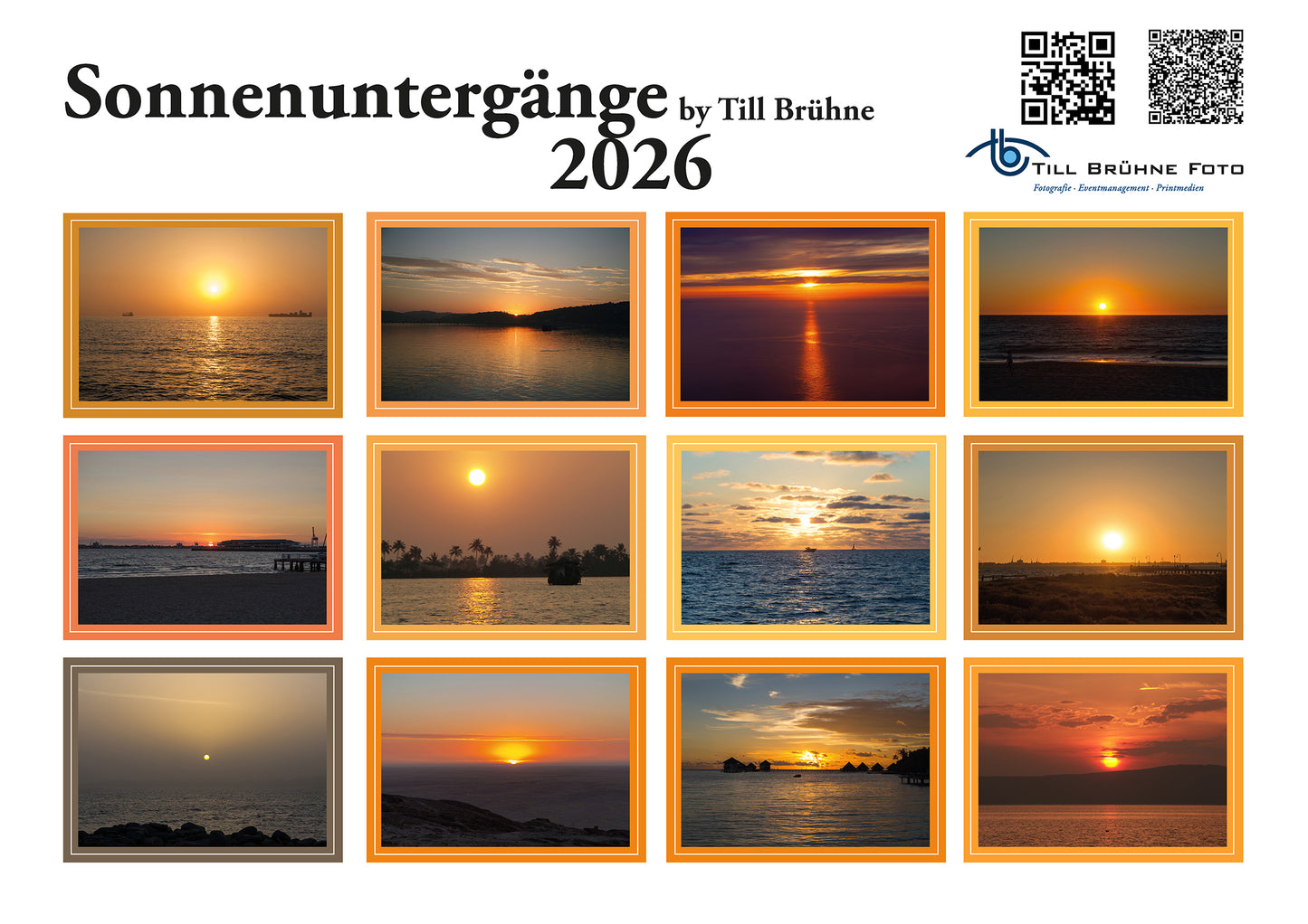 Sonnenuntergänge 2025 TBFOTO FOTO-WANDKALENDER