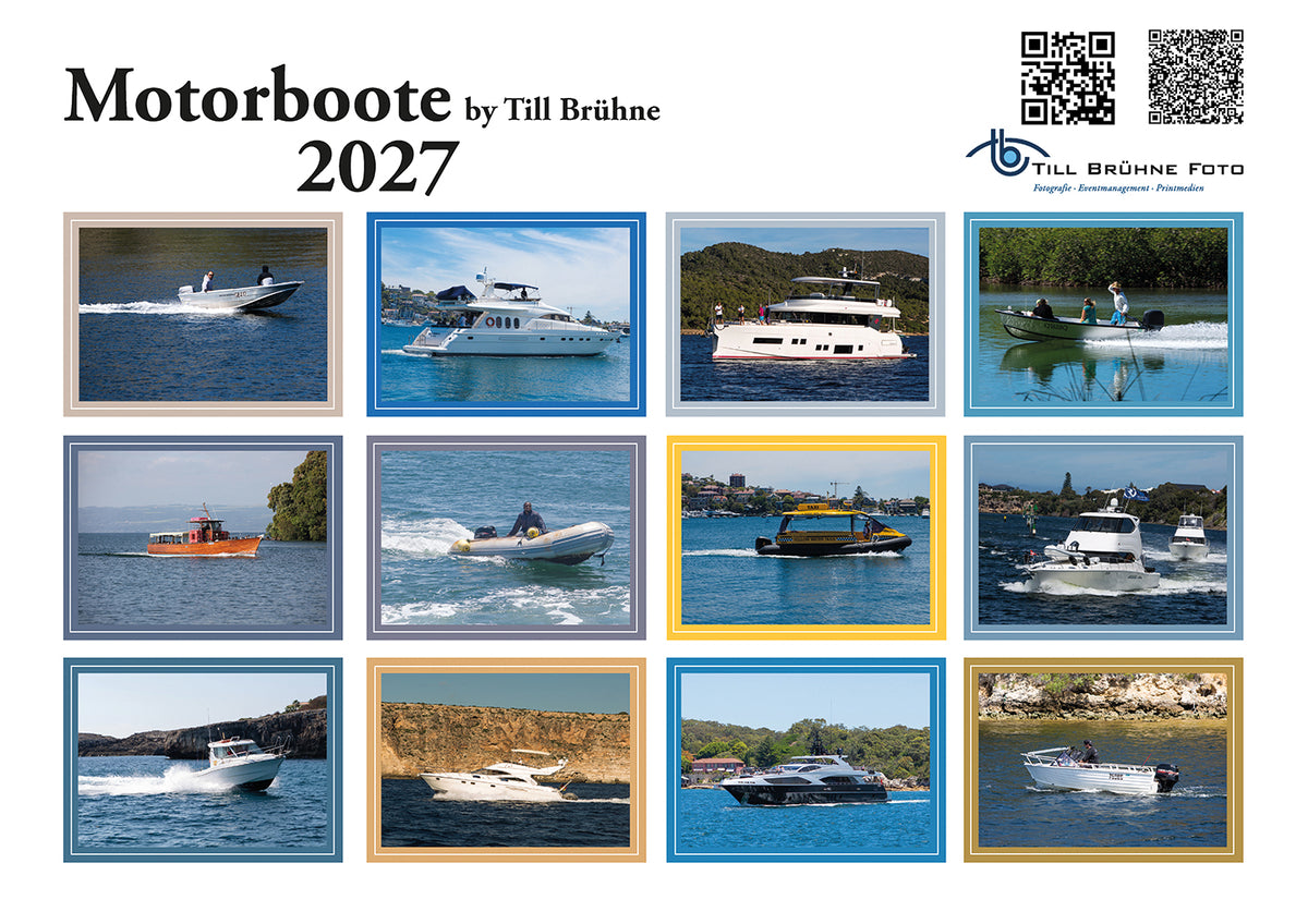 Motorboote 2027 TBFOTO FOTO-WANDKALENDER