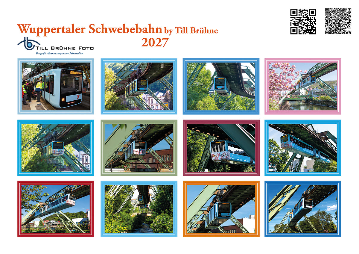 Wuppertaler Schwebebahn 2027 TBFOTO-WANDKALENDER